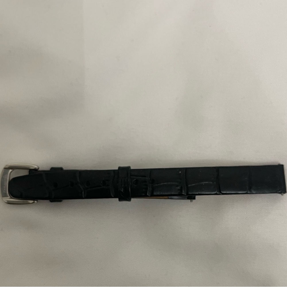 ESQ Esquire Black Croc Embossed Leather Replacement Watch Strap